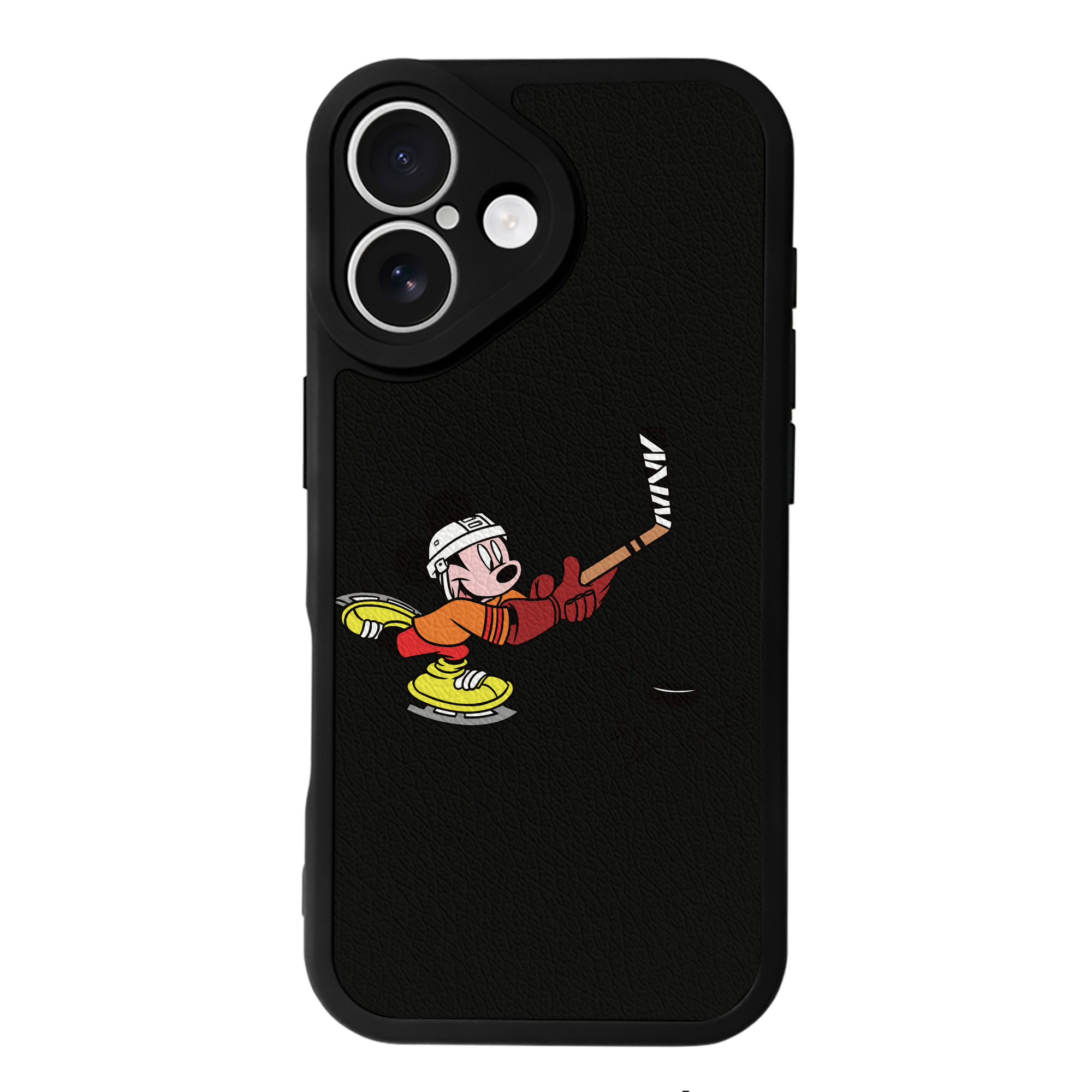 （画像用） ミッキーマウス Mickey Mouse 【iPhone 16シリーズ対応】シリコンスマホケース（レザー調） 材質：シリコン